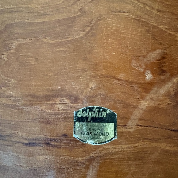 Dolphin Teakwood Base and Glass Dome Cloche - Picture 6 of 7